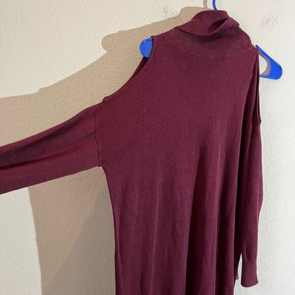 BcbGeneration Knit Tunic Sweater Women's Sz XS Cold-Shoulder Pullover Brulee NEW - Picture 7 of 9